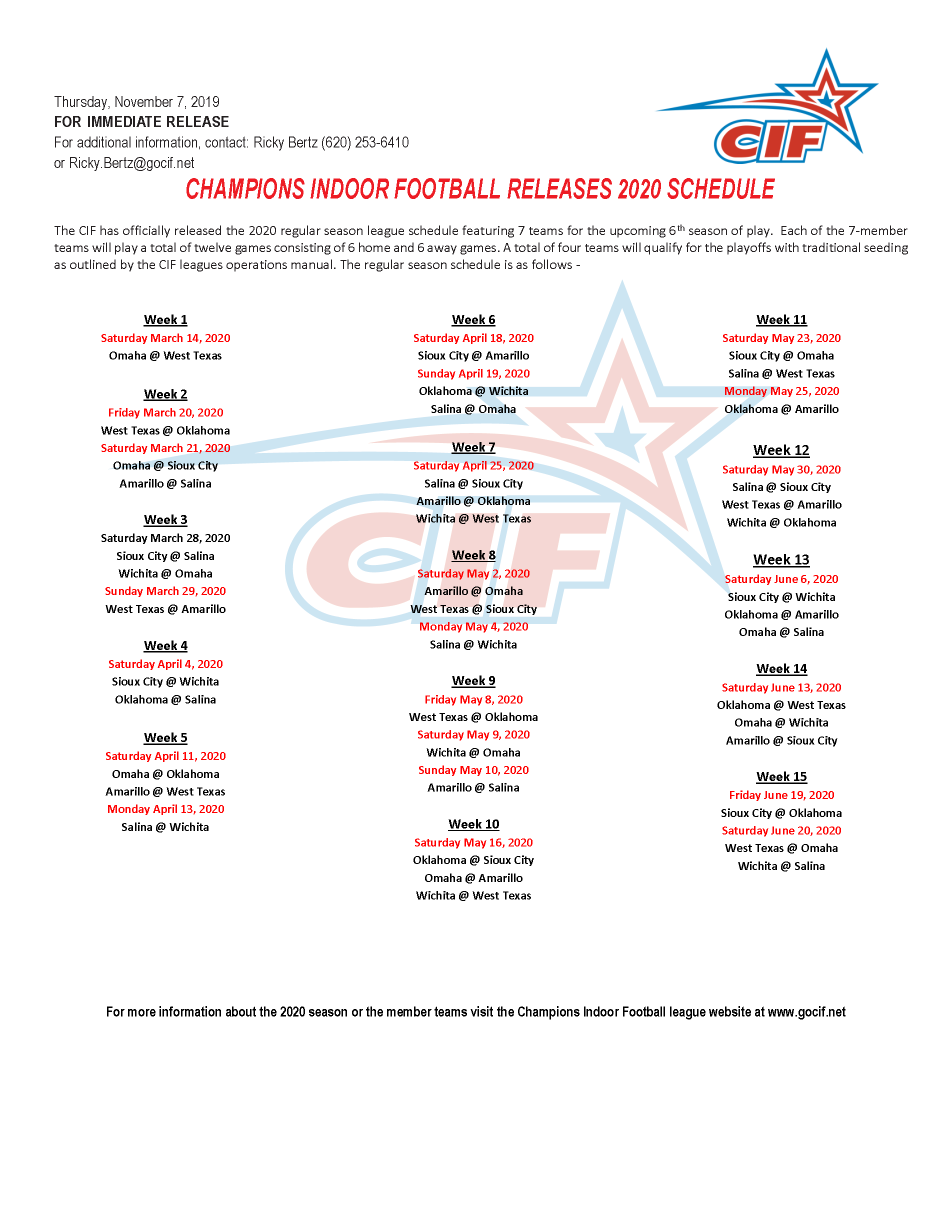 2020CIF ScheduleRelease